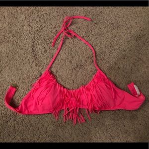 Victoria secret hot pink fringe swim top